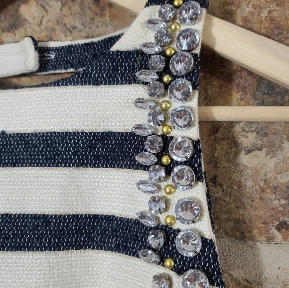 BY Malene Birger XS 34 Chyrel Tweed Boucle Striped Dress + Embellishments - Picture 3 of 11